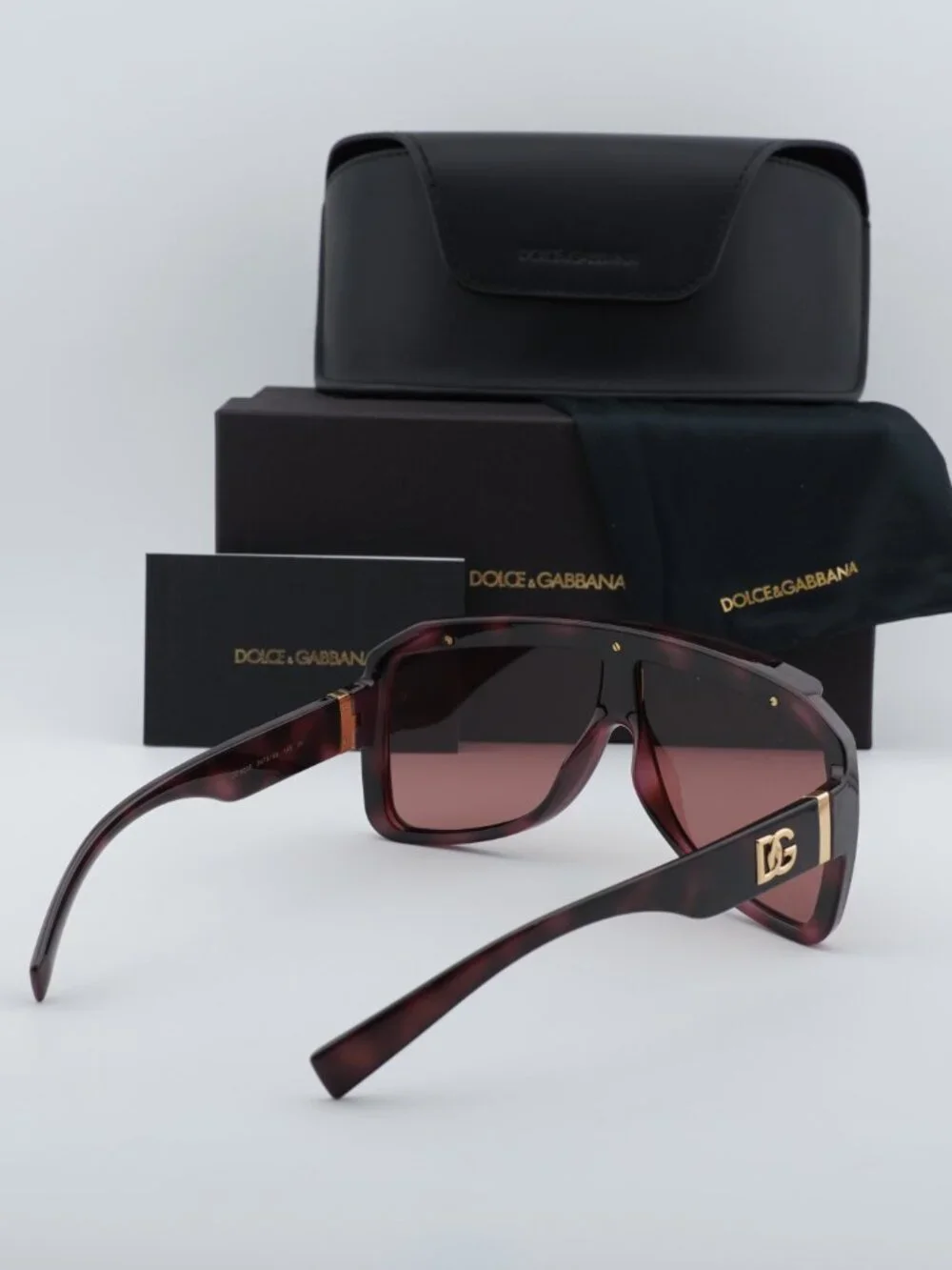 Dolce & Gabbana DG6205 347669 Square Sunglasses - Havana/Dark Violet
